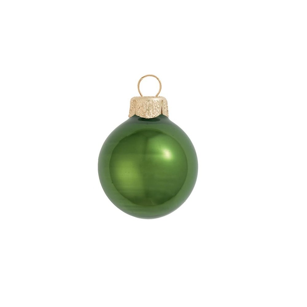 12ct Pearl Moss Green Glass Ball Christmas Ornaments 2.75" (70mm)