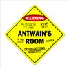 Antwain's Room Sign Crossing Zone Xing | Indoor/Outdoor | 12" Tall Kids Bedroom Decor Door Children's Name boy Girl view 1