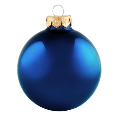 12ct Matte Midnight Blue Glass Ball Christmas Ornaments 2.75" (70mm)