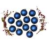 12ct Matte Midnight Blue Glass Ball Christmas Ornaments 2.75" (70mm) view 2
