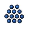 12ct Matte Midnight Blue Glass Ball Christmas Ornaments 2.75" (70mm) view 3