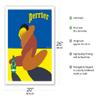 Perrier - Lovers Couple Embracing - French Bottled Water - Vintage Advertising Poster by Bernard Villemot c.1980 - Fine Art Matte Paper Print (Unframed) 20x26in view 2