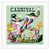 1948 Carnival Havana Cuba - Two Months of Fiestas February and March - Vintage Travel Poster by Enrique Caravia c.1948 - Fine Art Rolled Canvas Print 16in x 20in view 1
