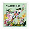 1948 Carnival Havana Cuba - Two Months of Fiestas February and March - Vintage Travel Poster by Enrique Caravia c.1948 - Fine Art Rolled Canvas Print 20in x 26in view 1