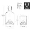 Viski Mountain Decanter and Tumbler Set, Percect for Scotch and Bourbon, Hand-Blown Whiskey Gifts for Men, Set of 3, 24oz Decanter, 9oz Tumblers view 3
