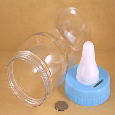 Fillable Baby Shower Bottle Bank Decoration Choose 8", 10", or 12.5" and Color (10 INCHES Tall, Blue)