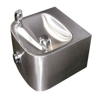 Haws 1105 Satin Finish 18 Gauge 304 Stainless Steel Wall Mounted Drinking Fountain with Single Bubbler