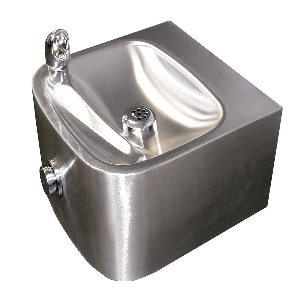 Haws 1105 Satin Finish 18 Gauge 304 Stainless Steel Wall Mounted Drinking Fountain with Single Bubbler