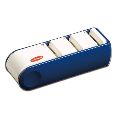 Fuji Cutlery FC-462 Triple Sharpener with Diamond, Navy Blue, Made in Japan, Simple Sharpener, Dry Type, Diamond Whetstone, Ceramic Whetstone, Ultra Rough Grinding, Finishing Whetstone, Compact Design, Shaple