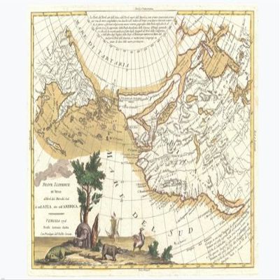 1776 MAP OF CALIFORNIA & WESTERN PARTS OF US POSTER vintage very rare 24x36