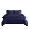 sheetsnthings Damask Stripes 300-Thread-Count, 100-Percent Cotton Full-Queen 3PC Duvet Cover Set with Buttons Enclosure, Navy view 1