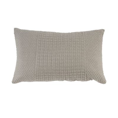 A&B Home Acrylic Knitted Decorative Throw Pillow - Sweater Square Warm Cushion, Pillows with Filling Waist Covers Textile for Couch Bed, Home Accent Decor, Gray, 22" x 14"