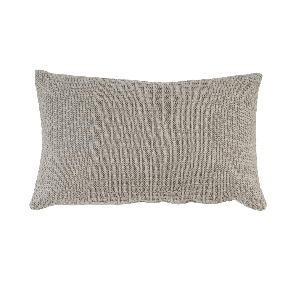 A&B Home Acrylic Knitted Decorative Throw Pillow - Sweater Square Warm Cushion, Pillows with Filling Waist Covers Textile for Couch Bed, Home Accent Decor, Gray, 22" x 14"