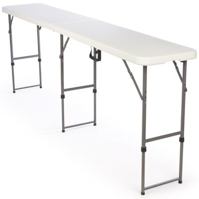 Adjustable-Height Folding Tables are Portable and Can Be Adjusted to 3 Separate Heights