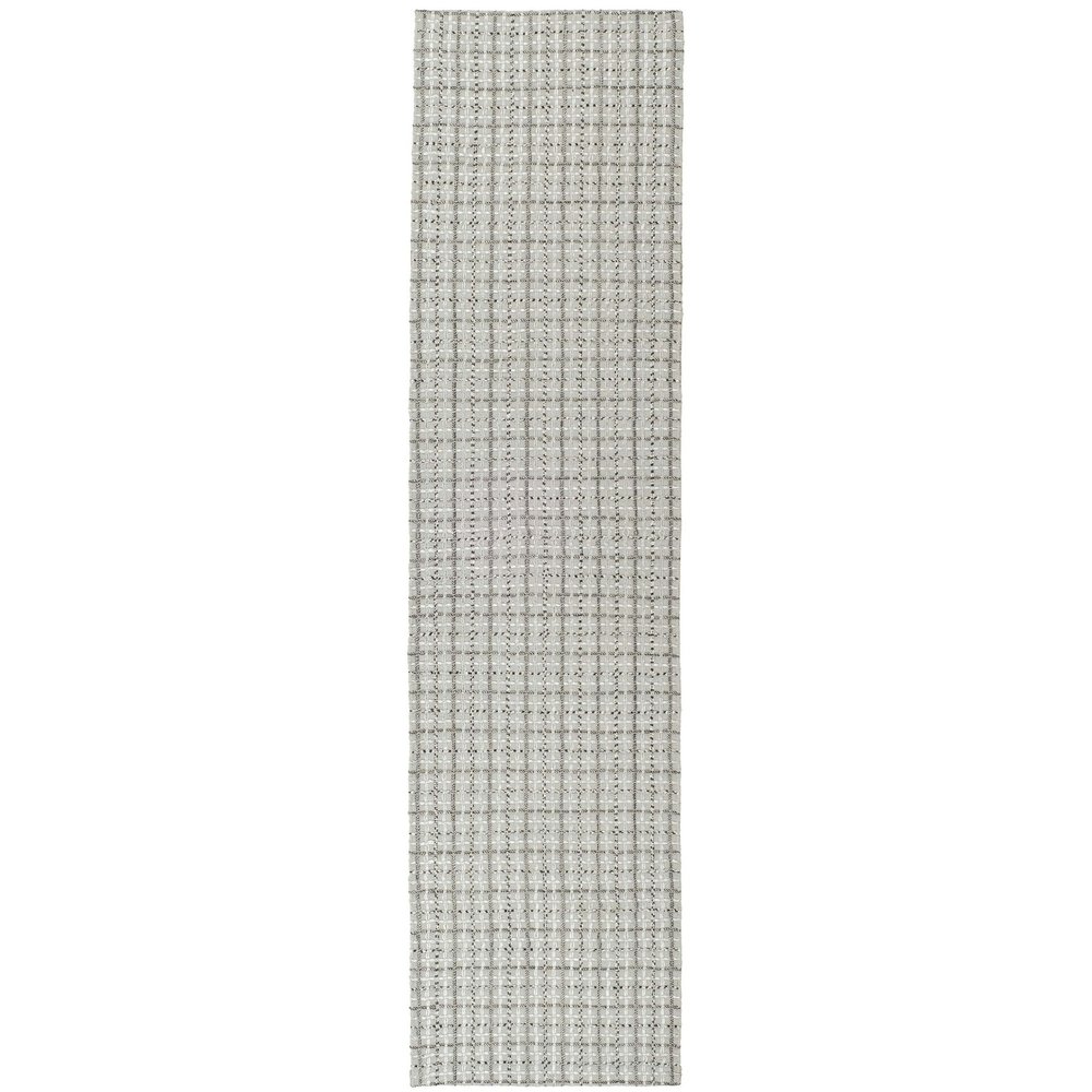 SAFAVIEH South Hampton Collection 2' x 10' Silver SHA241C Handmade Flatweave Grid Runner Rug
