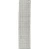 SAFAVIEH South Hampton Collection 2' x 10' Silver SHA241C Handmade Flatweave Grid Runner Rug view 1
