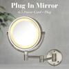 JERDON Wall-Mounted Makeup Mirror with LED Lighting - Lighted Makeup Mirror with 8X Magnification & Nickel Finish Wall Mount - Model HL75N view 2