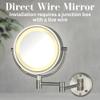 JERDON Wall-Mounted Makeup Mirror with LED Lighting - Direct Wire Lighted Makeup Mirror with 8X Magnification & Nickel Finish Wall Mount - Model HL75ND view 2