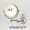 JERDON Wall-Mounted Makeup Mirror with LED Lighting - Direct Wire Lighted Makeup Mirror with 8X Magnification & Nickel Finish Wall Mount - Model HL75ND view 3