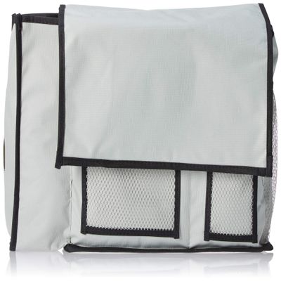 Bedside Organizer Hanging Storage Caddy Bag 7 Deep Pockets / 4 Mesh Compartments for Books, iPad,Cell Phone, TV Remote, Glasses+ Tissue Box and Water Bottle Holder Stylish Design for Any Bedroom