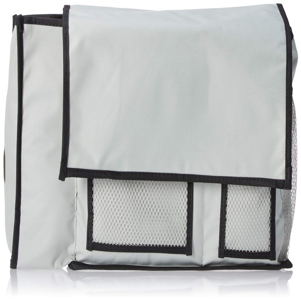 Bedside Organizer Hanging Storage Caddy Bag 7 Deep Pockets / 4 Mesh Compartments for Books, iPad,Cell Phone, TV Remote, Glasses+ Tissue Box and Water Bottle Holder Stylish Design for Any Bedroom