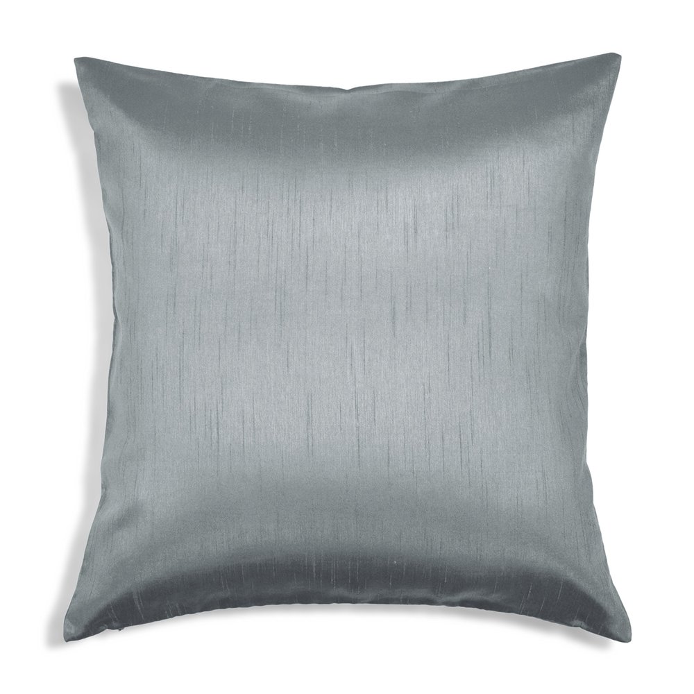 Aiking Home Solid Faux Silk Euro Sham/Pillow Cover, Zipper Closure, 24 by 24 Inches, Charcoal