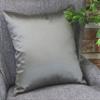 Aiking Home Solid Faux Silk Euro Sham/Pillow Cover, Zipper Closure, 24 by 24 Inches, Charcoal view 2