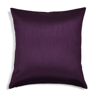 Aiking Home Solid Faux Silk Euro Sham/Pillow Cover, Zipper Closure, 24 by 24 Inches, Eggplant
