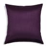 Aiking Home Solid Faux Silk Euro Sham/Pillow Cover, Zipper Closure, 24 by 24 Inches, Eggplant view 1
