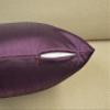 Aiking Home Solid Faux Silk Euro Sham/Pillow Cover, Zipper Closure, 24 by 24 Inches, Eggplant view 4