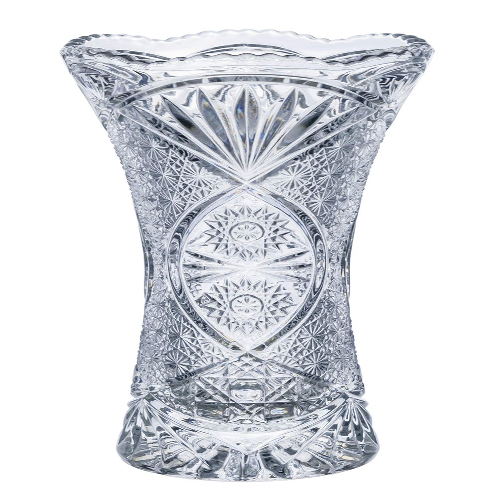 Aderia R-734 Glass Vase Solitaire, M, Diameter 4.7 x Height 8.1 inches (12 x 20.5 cm), Crystal, Made in Japan