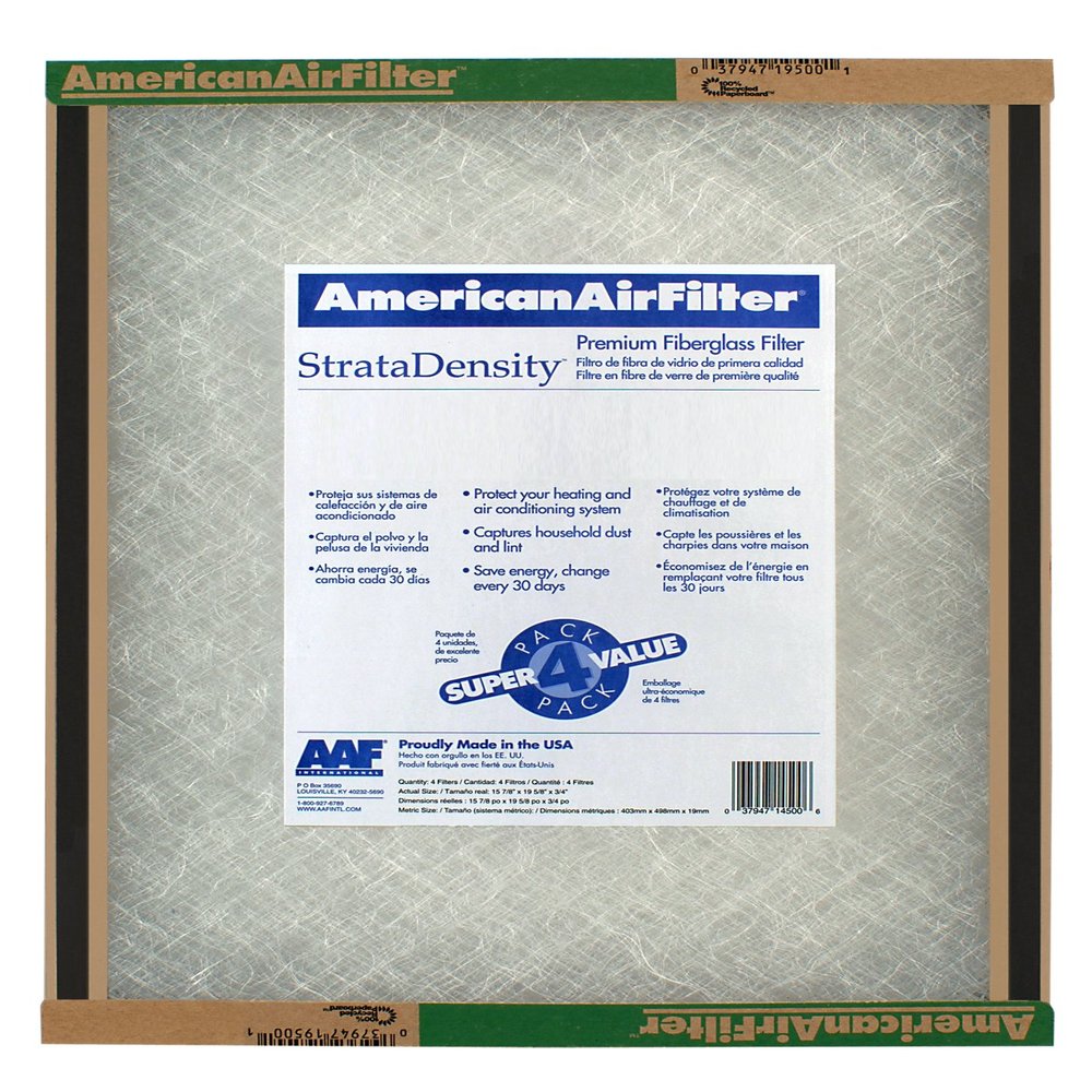 American Air Filter 10" X 20" X 1" StrataDensity Fiberglass Air Filter - 220-200-051 (Qty 12)