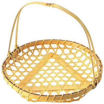 Bamboo Basket 5.9 x 6.1 inches (150 x 155 mm), Medium (with handle) 7.1 - 4.3 inches (18 -