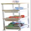 Heiwa Industries TW-4 Kitchen Wagon, Basket Wagon, Slim, 4 Tiers, Ivory view 3