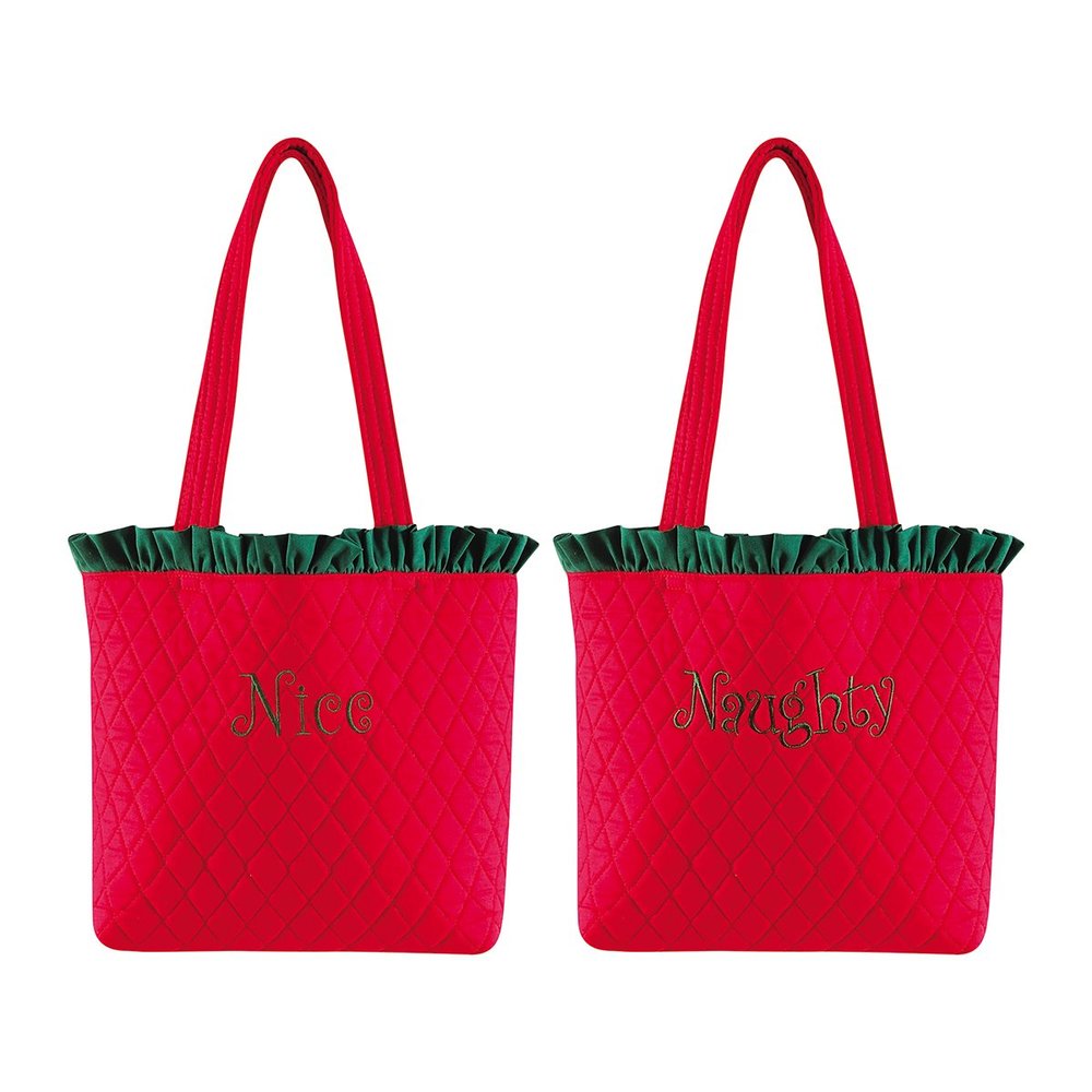 C&F Home Nice/Naughty Ruffle Tote Ruffle Tote Multi