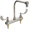 T&S Brass B-1149 Deck Mount 8-Inch Centers Swing Gooseneck Aerator Work board Faucet with Wrist Action Handles view 1