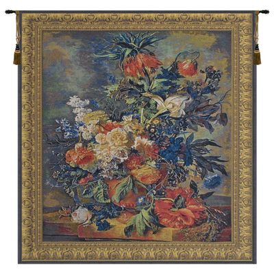 Bouquet Dore Belgian Tapestry Wall Hanging - 44 in. x 56 in. Cotton/Treveria/Wool by Jan Van Huysum