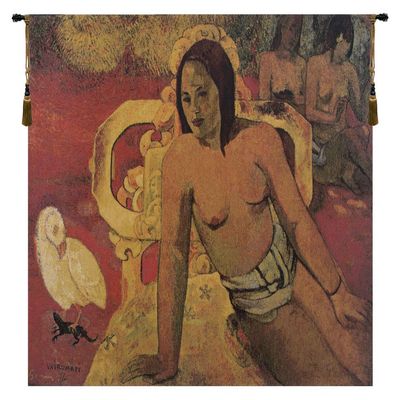 Vairumati Belgian Tapestry Wall Hanging - 48 in. x 38 in. Cotton/Viscose/Polyester by Paul Gauguin