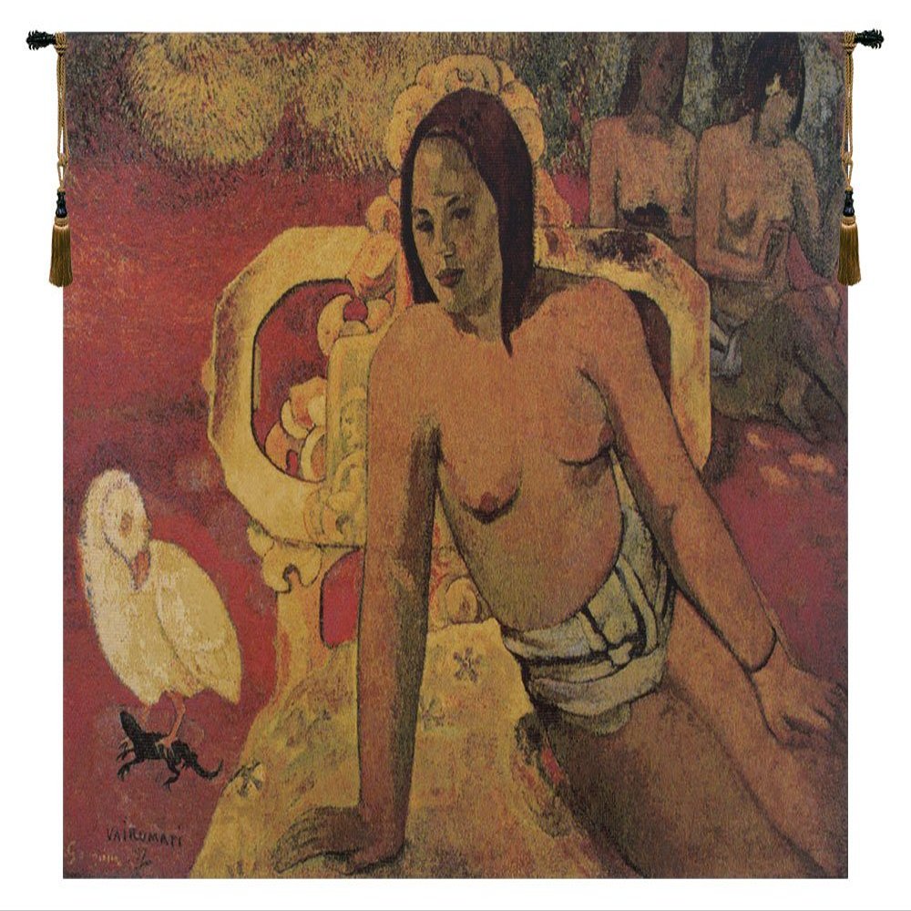 Vairumati Belgian Tapestry Wall Hanging - 48 in. x 38 in. Cotton/Viscose/Polyester by Paul Gauguin