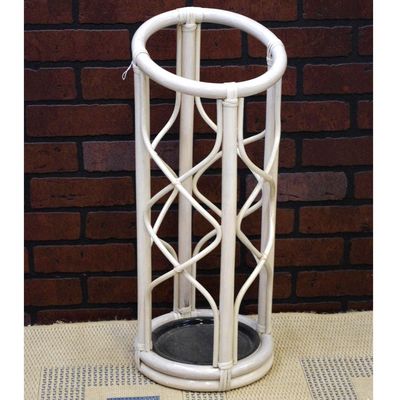 Wicker Umbrella Stand (Whitewash)