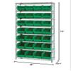 Quantum Storage Systems WR8-485BL Wire Heavy Duty 8 Shelves 21 Stackable Shelf Bins Blue Bins 74" H x 36" W x 21" D view 2