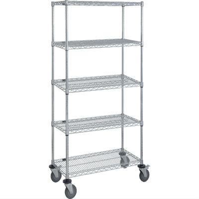 Quantum Storage Systems M1848C46-5 Wire Wheels Shelves Chrome 5 Shelves 69" H x 48" W x 18" D