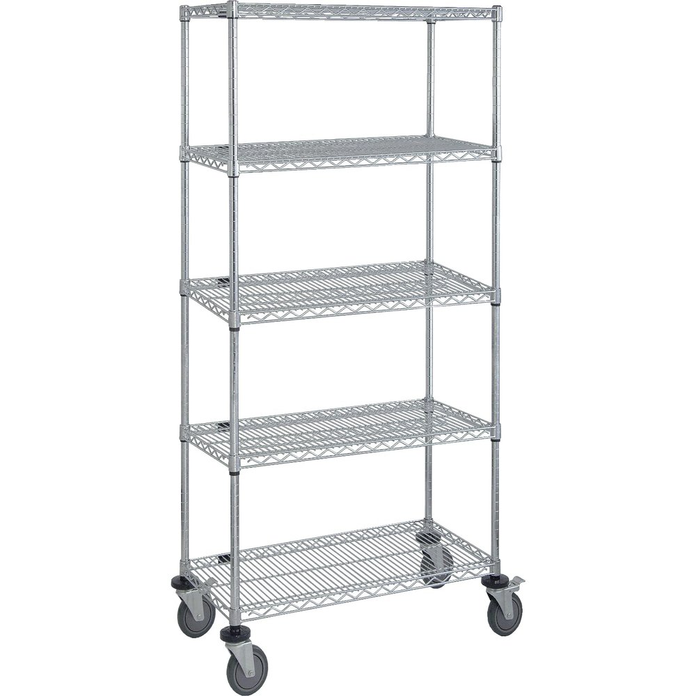 Quantum Storage Systems M1848C46-5 Wire Wheels Shelves Chrome 5 Shelves 69" H x 48" W x 18" D