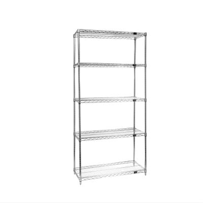 QUANTUM STORAGE SYSTEMS WR54-2448C-5 Starter Kit Wire Shelves Chrome 5 Shelves 54" H x 48" W x 24" D