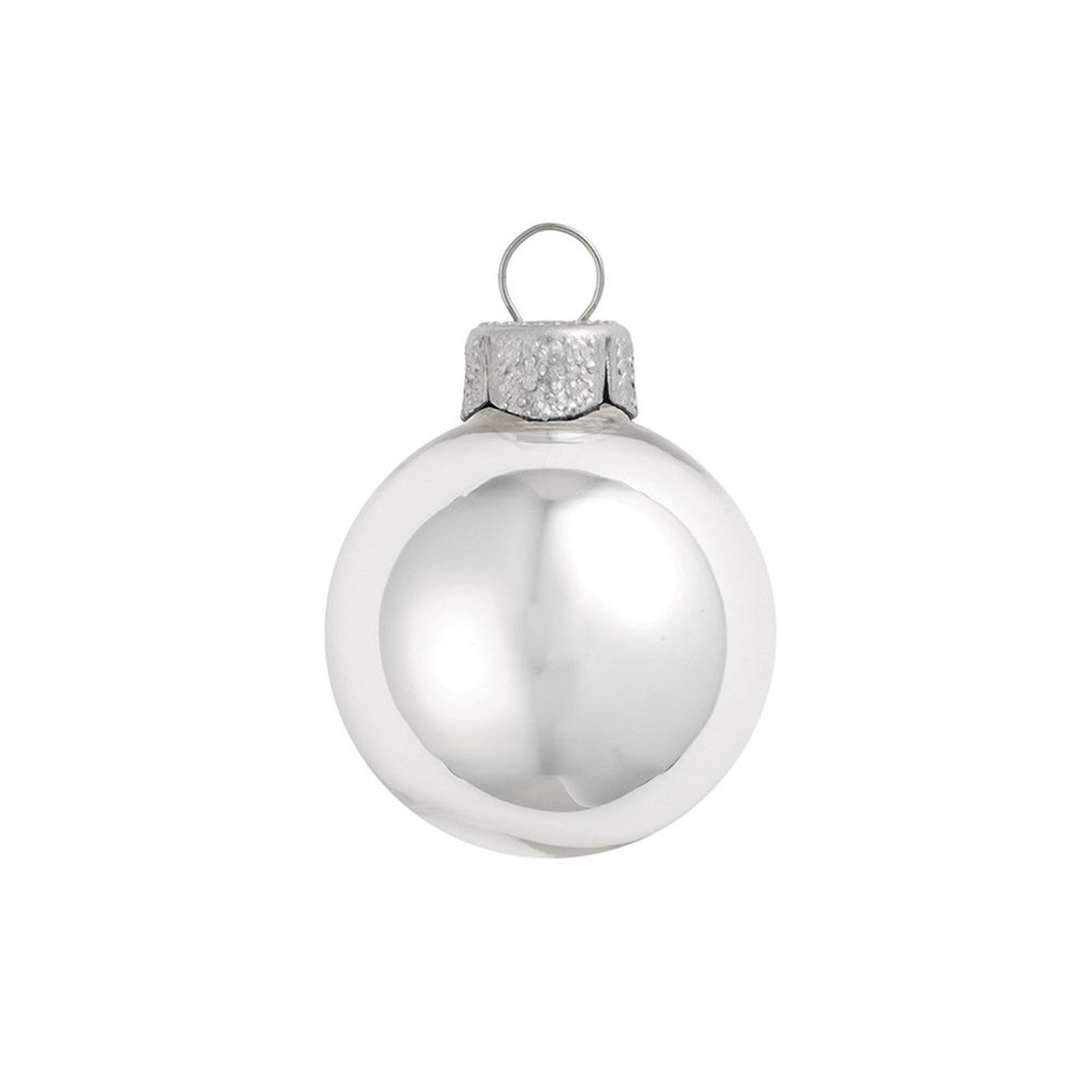 12ct Shiny Silver Glass Ball Christmas Ornaments 2.75" (70mm)