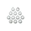 12ct Shiny Silver Glass Ball Christmas Ornaments 2.75" (70mm) view 3