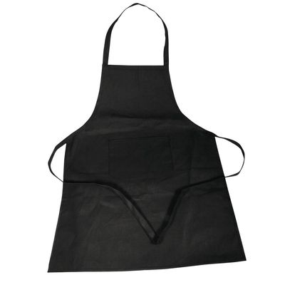 Adult black cotton apron measuring 95 x 70 cm