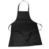 Adult black cotton apron measuring 95 x 70 cm view 1