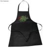 Adult black cotton apron measuring 95 x 70 cm view 2