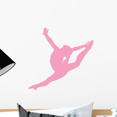 Wallmonkeys Gymnastics Silhouette Style Graceful Wall Decal Peel and Stick Graphic (12 in W x 11 in H) WM66410